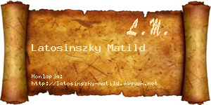 Latosinszky Matild névjegykártya